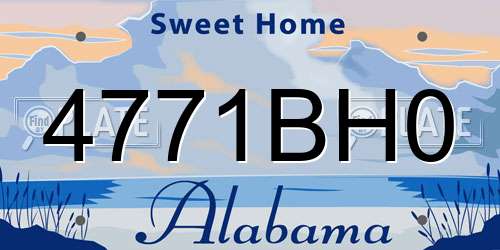 4771BH0 Alabama License Plate