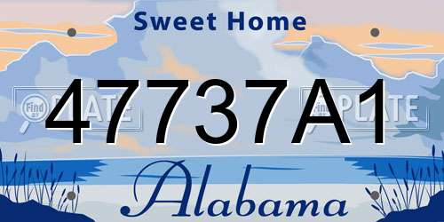 47737A1 Alabama License Plate
