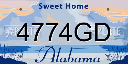 4774GD Alabama License Plate