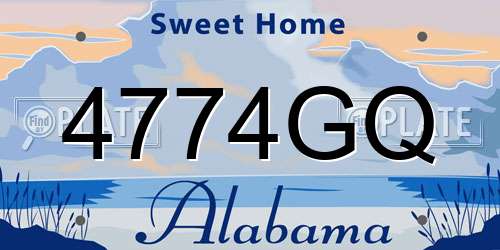 4774GQ Alabama License Plate