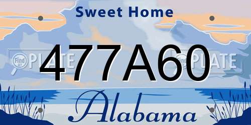 477A60 Alabama License Plate