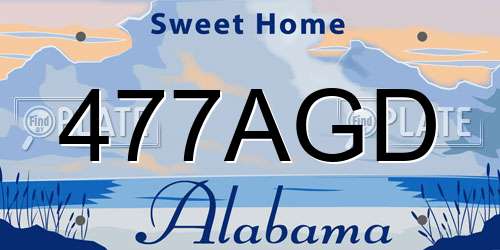 477AGD Alabama License Plate