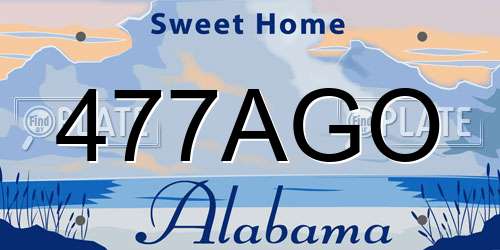 477AGO Alabama License Plate