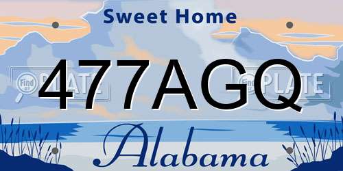 477AGQ Alabama License Plate