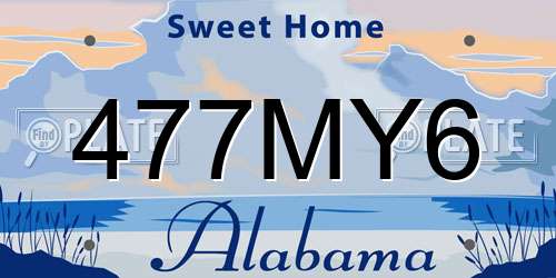 477MY6 Alabama License Plate