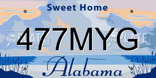 477MYG Alabama License Plate