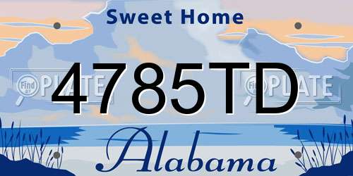 4785TD Alabama License Plate