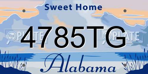 4785TG Alabama License Plate