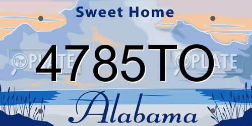 4785TO Alabama License Plate