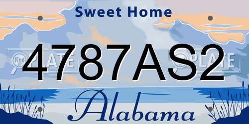 4787AS2 Alabama License Plate