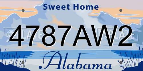 4787AW2 Alabama License Plate