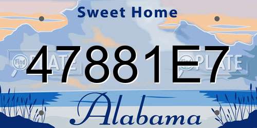 47881E7 Alabama License Plate
