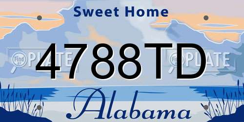 4788TD Alabama License Plate