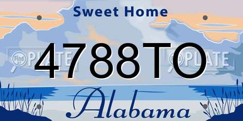 4788TO Alabama License Plate