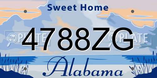 4788ZG Alabama License Plate