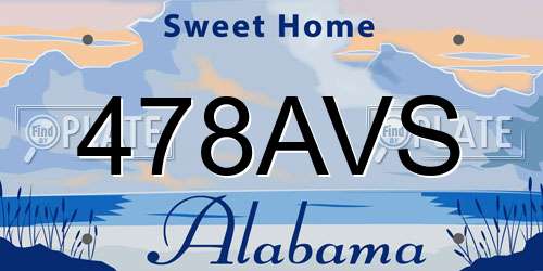 478AVS Alabama License Plate
