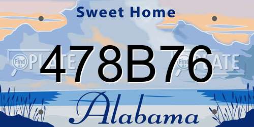 478B76 Alabama License Plate