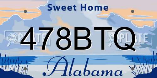 478BTQ Alabama License Plate