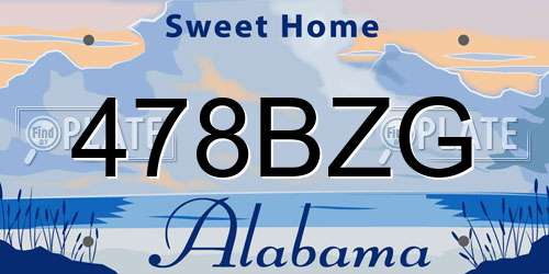 478BZG Alabama License Plate