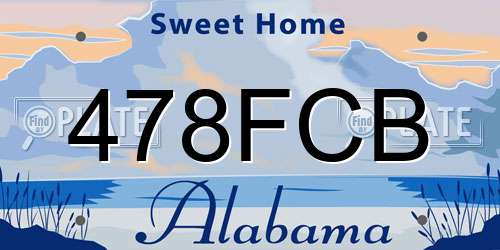 478FCB Alabama License Plate