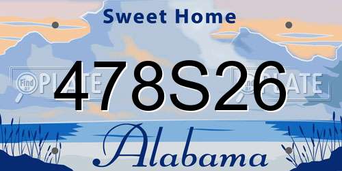 478S26 Alabama License Plate