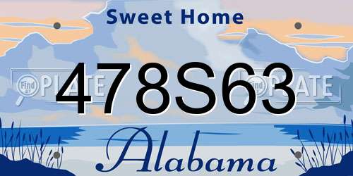 478S63 Alabama License Plate