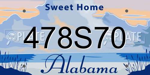 478S70 Alabama License Plate