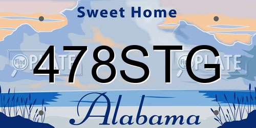 478STG Alabama License Plate