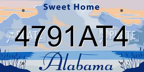 4791AT4 Alabama License Plate