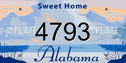 4793 Alabama License Plate