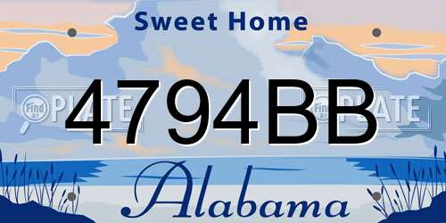 4794BB Alabama License Plate