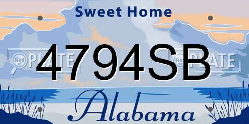 4794SB Alabama License Plate