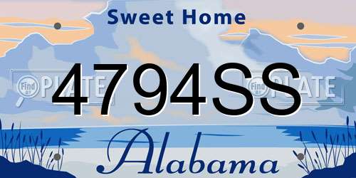 4794SS Alabama License Plate