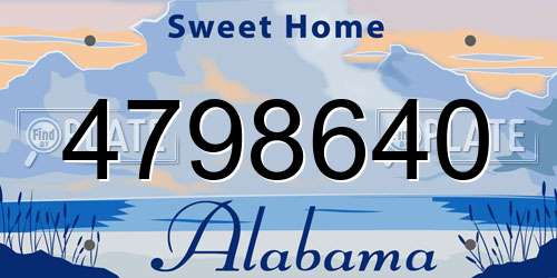 4798640 Alabama License Plate