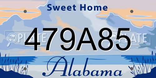 479A85 Alabama License Plate
