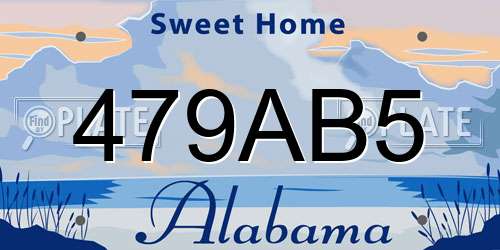 479AB5 Alabama License Plate