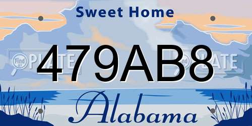 479AB8 Alabama License Plate