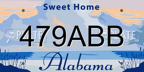 479ABB Alabama License Plate