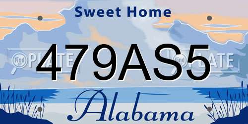 479AS5 Alabama License Plate