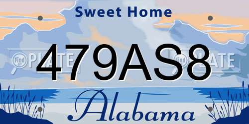 479AS8 Alabama License Plate