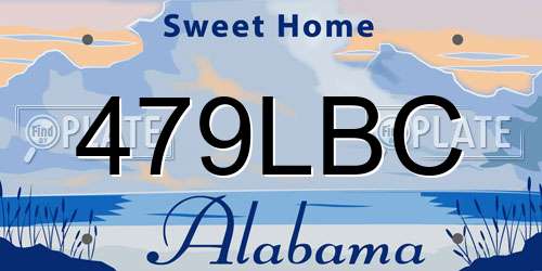 479LBC Alabama License Plate