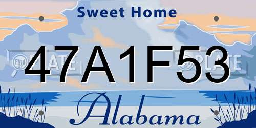47A1F53 Alabama License Plate