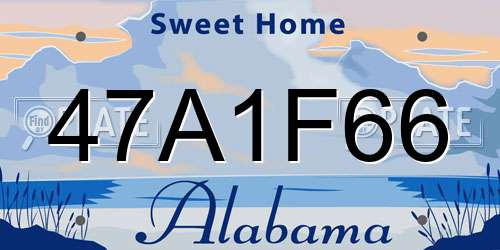 47A1F66 Alabama License Plate