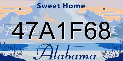 47A1F68 Alabama License Plate