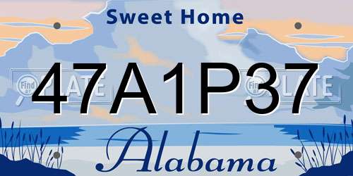 47A1P37 Alabama License Plate