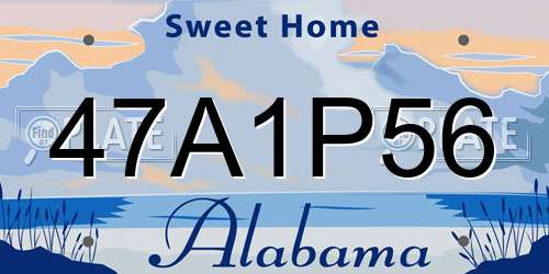 47A1P56 Alabama License Plate