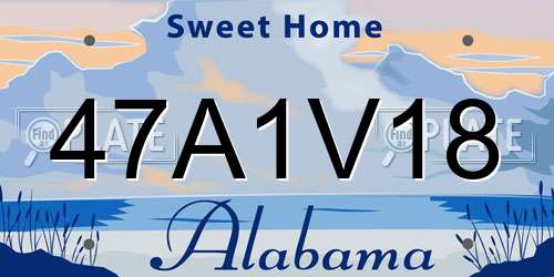 47A1V18 Alabama License Plate
