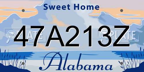47A213Z Alabama License Plate