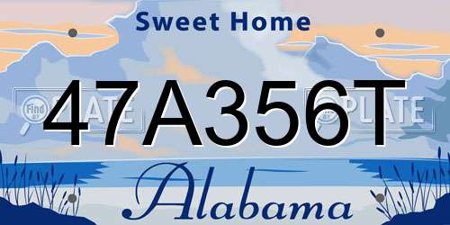 47A356T Alabama License Plate