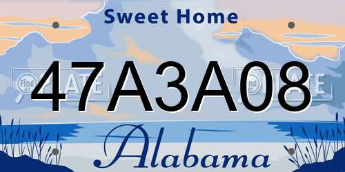47A3A08 Alabama License Plate